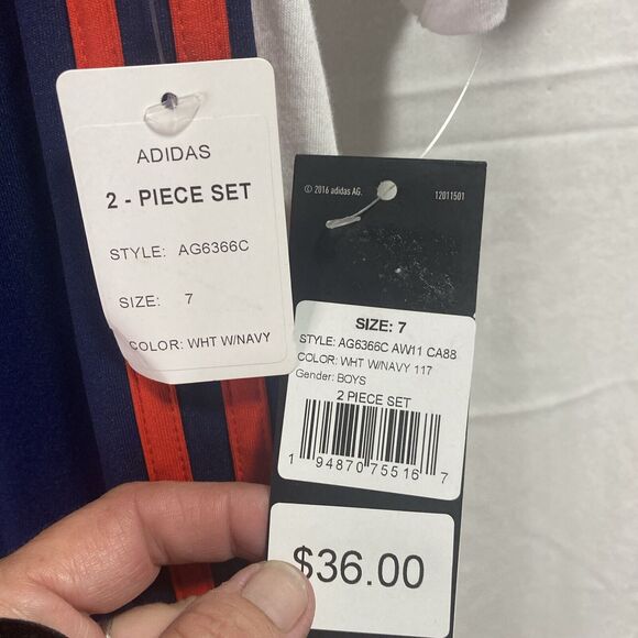 NWT adidas Boys Americana Graphic Set 7 Y Shirt Shorts Red White Blue USA July 4 - Picture 6 of 8